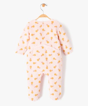 Pyjama bébé fille en velours imprimé poires et broderie vue3 - GEMO(BB COUCHE) - GEMO