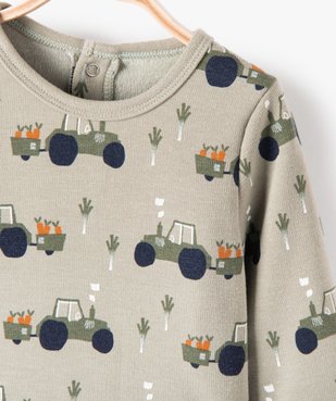Pyjama bébé 2 pièces chaud motif tracteurs vue2 - GEMO(BB COUCHE) - GEMO
