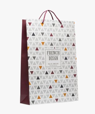Sac cadeau en papier mat imprimé géométrique vue1 - GEMO (ACCESS) - GEMO