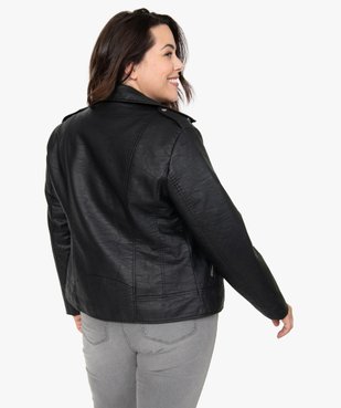 Veste femme esprit biker avec fermetures zippées vue3 - GEMO (G TAILLE) - GEMO