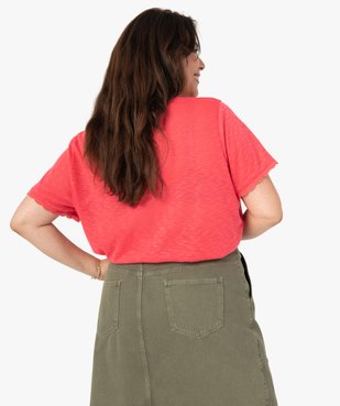 Tee-shirt femme grande taille en maille avec col V vue3 - GEMO(FEMME PAP) - GEMO