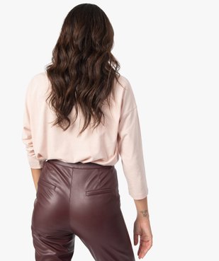 Tee-shirt femme à manches ¾ col V vue3 - GEMO(FEMME PAP) - GEMO