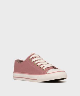 Tennis en toile à languette fleurie femme - Follow Me vue2 - FOLLOW ME G4G - GEMO