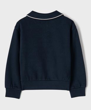 Sweat zippé en molleton à col Claudine fille vue3 - GEMO 4G FILLE - GEMO
