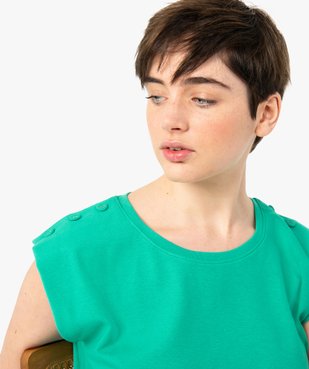 Tee-shirt femme sans manches à épaulettes vue2 - GEMO(FEMME PAP) - GEMO