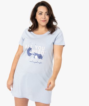 Chemise de nuit femme à manches courtes avec motifs vue1 - GEMO(HOMWR FEM) - GEMO