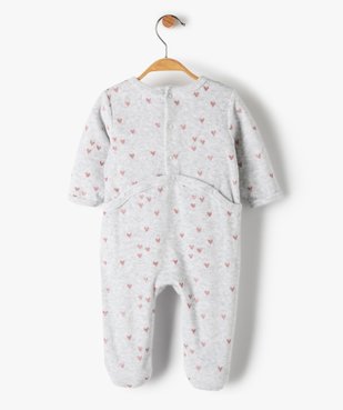 Pyjama bébé fille en velours avec motifs cœurs vue4 - GEMO(BB COUCHE) - GEMO