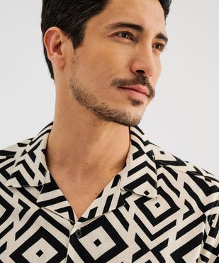 Chemise manches courtes et col cubain à motifs graphiques homme vue6 - GEMO 4G HOMME - GEMO
