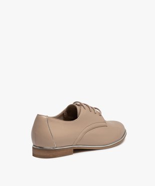Derbies femme unis avec liseré métallisé vue4 - GEMO (CASUAL) - GEMO