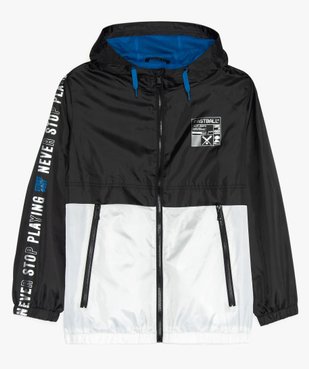 Blouson garçon coupe-vent bicolore avec capuche vue2 - GEMO (JUNIOR) - GEMO