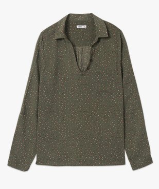 Blouse femme fluide à motifs et col v à boutons vue4 - GEMO(FEMME PAP) - GEMO