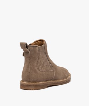 Boots fille zippées dessus cuir retourné style chelsea vue4 - GEMO (ENFANT) - GEMO