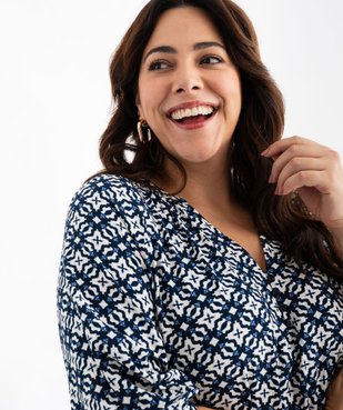 Blouse imprimée à manches 3/4 femme grande taille vue2 - GEMO 4G GT - GEMO