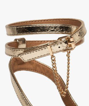 Sandales femme vernies à talon plat et bride cheville Only vue6 - ONLY - GEMO