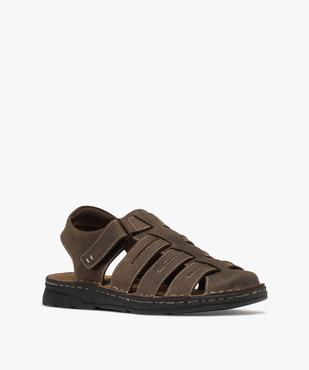 Sandales confort à bout fermé dessus cuir homme vue2 - G'FLEX - GEMO