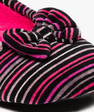 Chaussons femme ballerines en velours à motifs - Isotoner vue6 - ISOTONER - GEMO