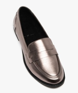 Mocassins femme unis effet métallisé Penny Loafer vue5 - GEMO (CASUAL) - GEMO