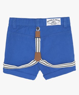 Bermuda bébé garçon en toile avec bretelles amovibles vue4 - GEMO(BEBE DEBT) - GEMO