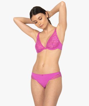 Soutien-gorge triangle en dentelle avec armatures vue3 - GEMO(HOMWR FEM) - GEMO