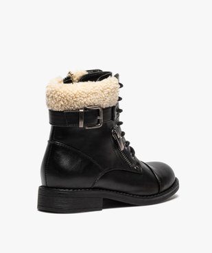 Boots fille à col rembourré fermeture lacets et zip vue4 - GEMO (ENFANT) - GEMO