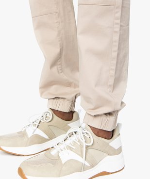 Pantalon homme en toile avec taille et bas élastiqué vue2 - GEMO (HOMME) - GEMO