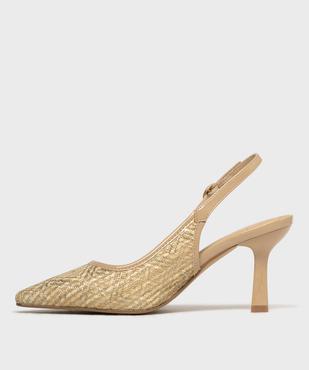 Escarpins slingback bout pointu et talon fin femme - Follow Me vue4 - FOLLOW ME - GEMO