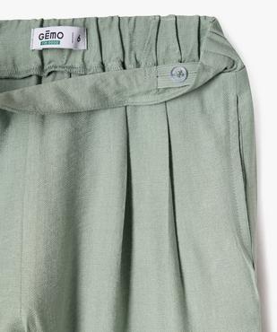 Pantalon fluide coupe large avec taille élastique fille vue2 - GEMO 4G FILLE - GEMO