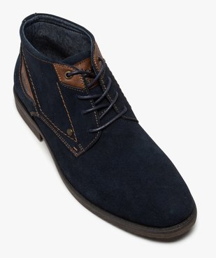 Boots homme unis à lacets dessus en cuir velours vue5 - Nikesneakers(URBAIN) - Nikesneakers