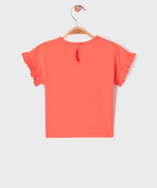 Tee-shirt manches courtes avec motif et volants bébé fille vue4 - GEMO 4G BEBE - GEMO