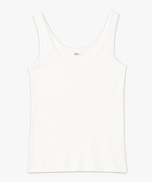 Débardeur lingerie en maille côtelée femme vue8 - GEMO 4G FEMME - GEMO