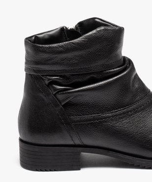 Boots femme confort dessus en cuir uni et plissé vue6 - GEMO (CONFORT) - GEMO