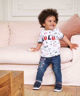 Jean bébé garçon délavé avec ceinture – Lulu Castagnette vue6 - LULUCASTAGNETTE - GEMO