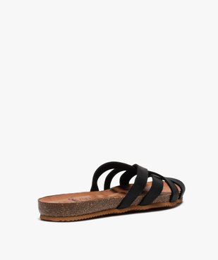 Mules femme plates à brides croisées en cuir vue4 - GEMO (CASUAL) - GEMO