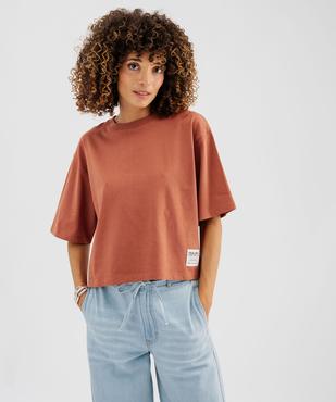 Tee-shirt manches courtes en jersey de coton coupe boxy loose femme vue2 - GEMO(FEMME PAP) - GEMO