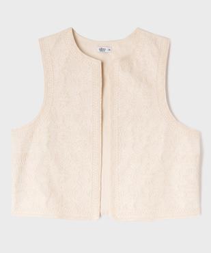 Gilet sans manches avec devant brodé femme grande taille vue6 - GEMO 4G GT - GEMO
