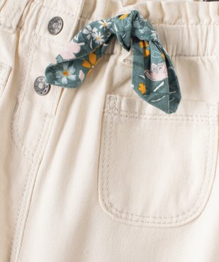 Pantalon bébé fille avec petit nœud bandana vue2 - GEMO(BEBE DEBT) - GEMO
