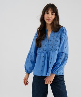 Blouse brodée à manches longues femme vue1 - GEMO(FEMME PAP) - GEMO