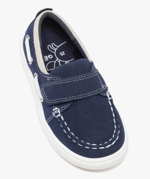 Chaussures bateau bébé garçon unies en suédine avec scratch vue5 - GEMO 4G GARCON - GEMO