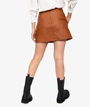 Jupe femme en synthétique imitation cuir avec ceinture vue3 - GEMO(FEMME PAP) - GEMO