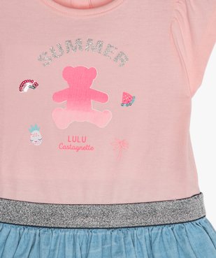 Robe bébé fille effet 2-en-1 - Lulu Castagnette vue2 - LULUCASTAGNETTE - GEMO