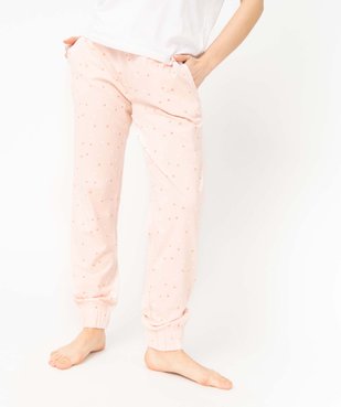 Pantalon de pyjama femme imprimé avec bas élastiqué vue1 - GEMO 4G FEMME - GEMO