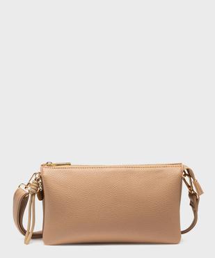 Sac 3 soufflets en matière grainée porté croisé femme vue1 - GEMO (ACCESS) - GEMO