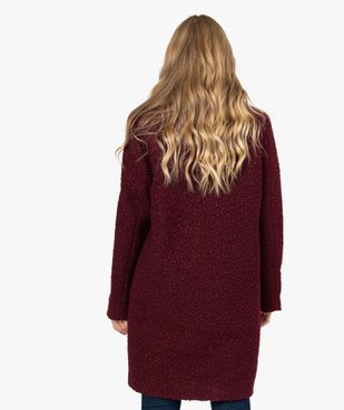 Manteau femme mi-long en maille bouclette vue3 - Nikesneakers(FEMME PAP) - Nikesneakers