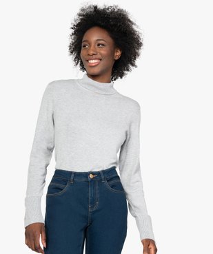 Pull femme à col roulé et boutons sur les poignets vue1 - GEMO(FEMME PAP) - GEMO