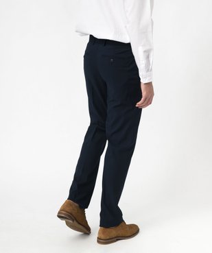 Pantalon de costume homme en toile coupe droite vue3 - GEMO 4G HOMME - GEMO