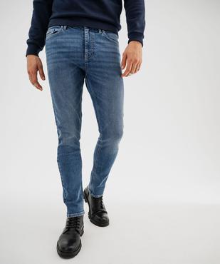 Jean slim en denim de coton stretch délavé homme vue1 - GEMO 4G HOMME - GEMO