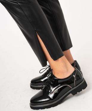 Pantalon en matière synthétique cuir imitation femme vue2 - GEMO(FEMME PAP) - GEMO