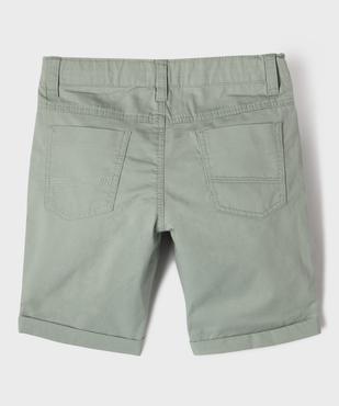 Bermuda regular en twill de coton à revers garçon vue3 - GEMO (ENFANT) - GEMO
