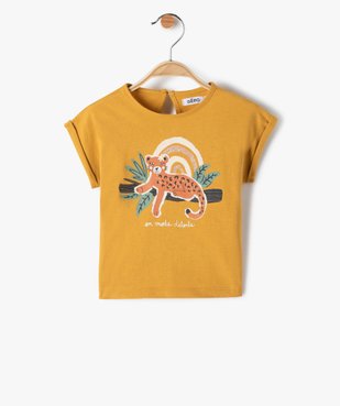 Tee-shirt bébé fille avec motif pailleté vue1 - GEMO(BEBE DEBT) - GEMO