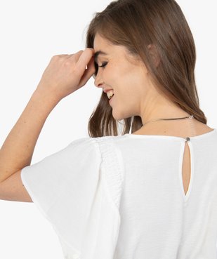 Tee-shirt femme avec manches volantées vue2 - GEMO(FEMME PAP) - GEMO
